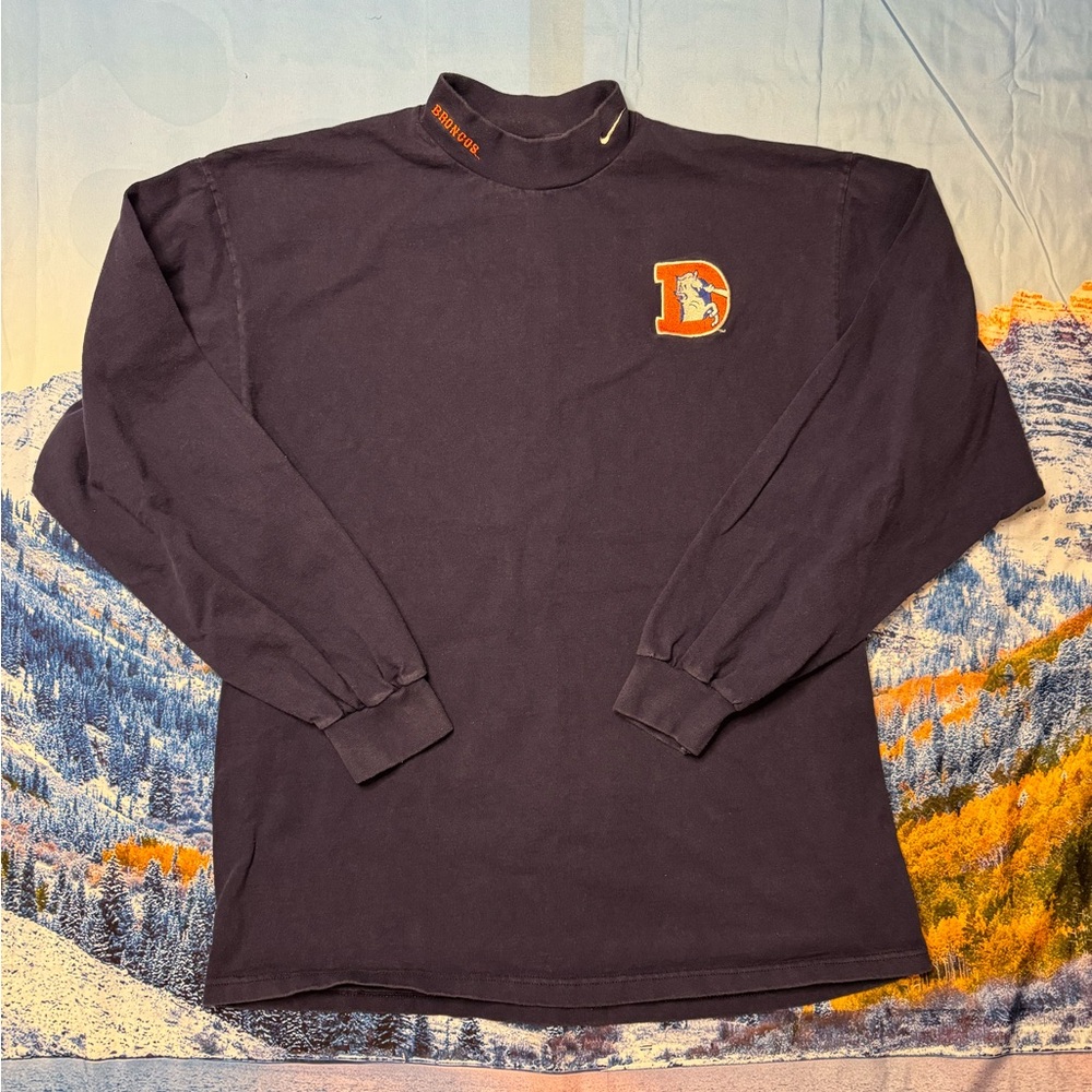 Vintage Nike Navy Blue Denver Bronocs Longsleeve Tes
